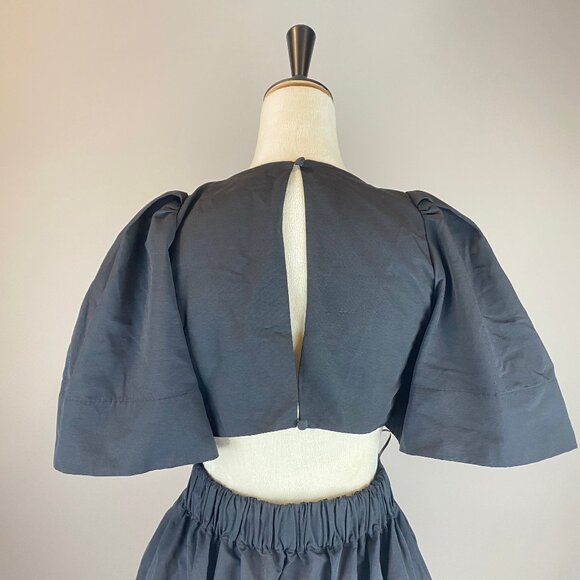 NWT Banana Republic Open Back Mini Dress Women's Size 4 Petite Black - Picture 3 of 16